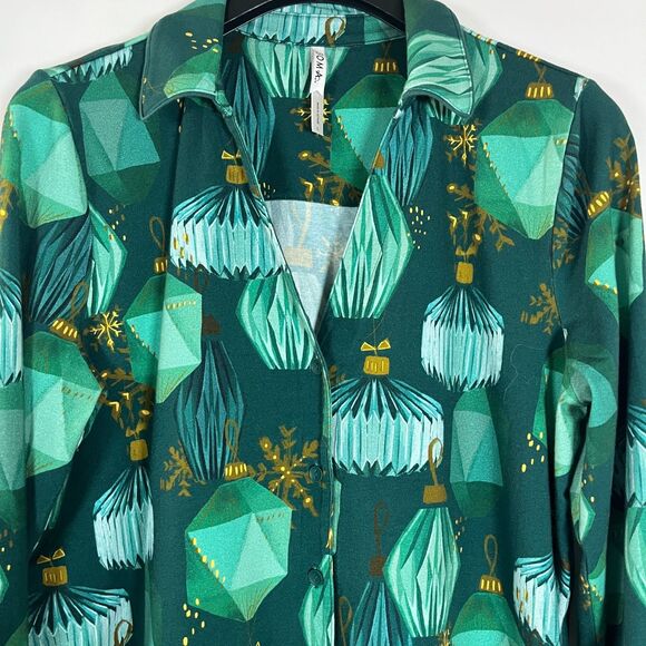Soma Embraceable Pajamas Large Christmas Ornaments Holiday Winter Green Gold - Picture 1 of 15